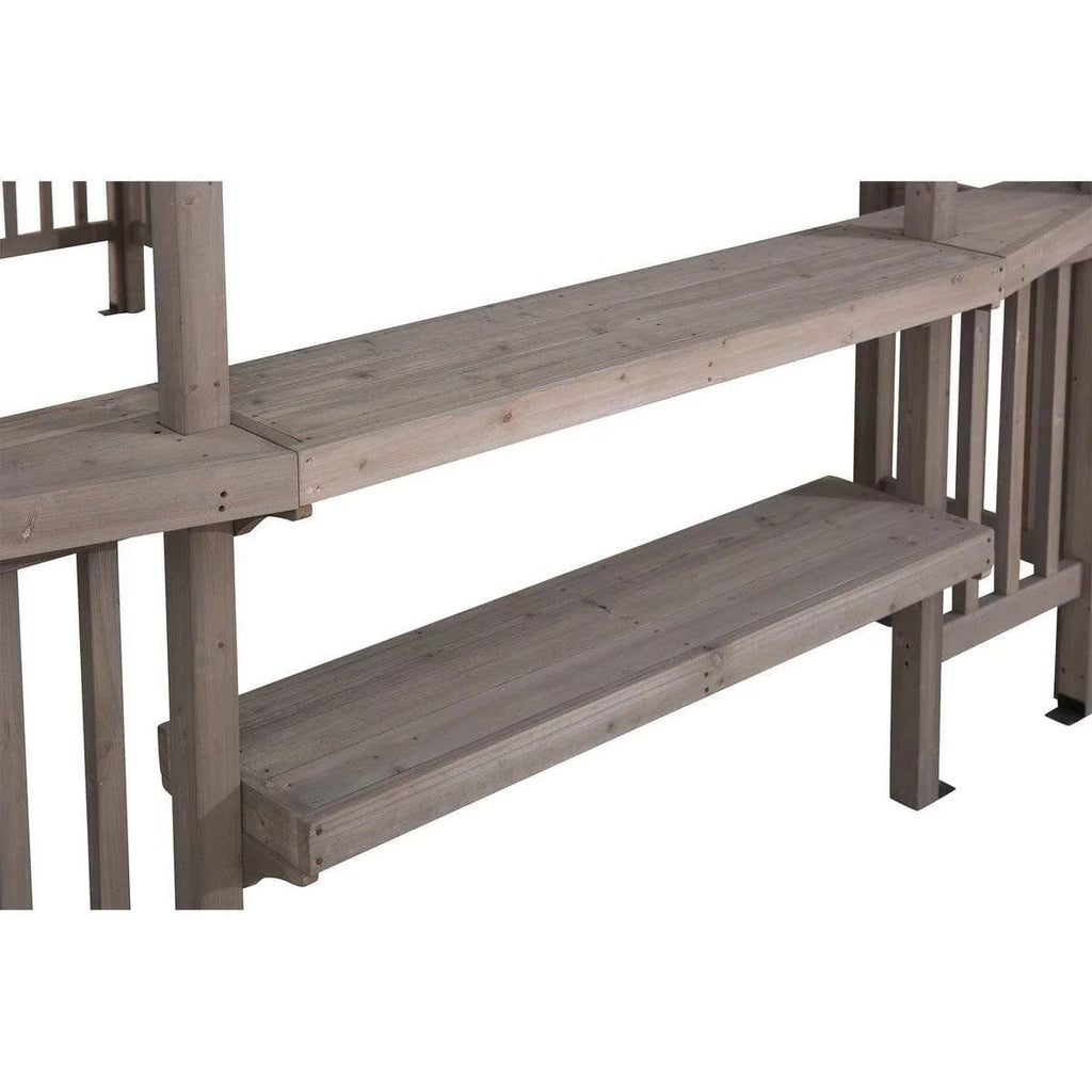 SummerCove 10 ft. x 14 ft. Light Gray Cedar Frame Arched Pergola with Shelves