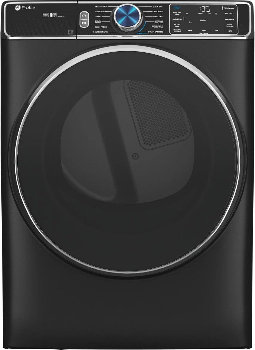 GE Profile – 7.8 cu. ft. Smart Front Load Electric Dryer with Steam and Sanitize Cycle and Washer Link – Carbon Graphite
