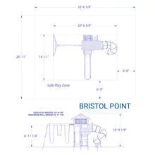 Backyard Discovery Bristol Point Cedar Swing Set/Playset(Assembled)