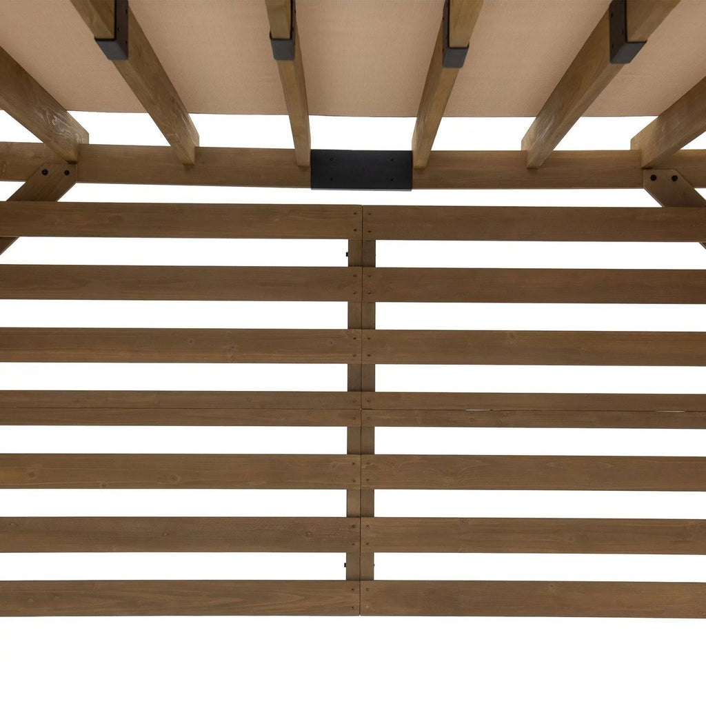 SummerCove 11 ft. x 10 ft. Tan Cedar Frame Wood Pergola with Adjustable Canopy