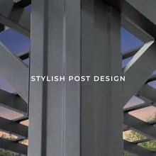 14x10 stratford traditional steel pergola with sail shade soft canopy