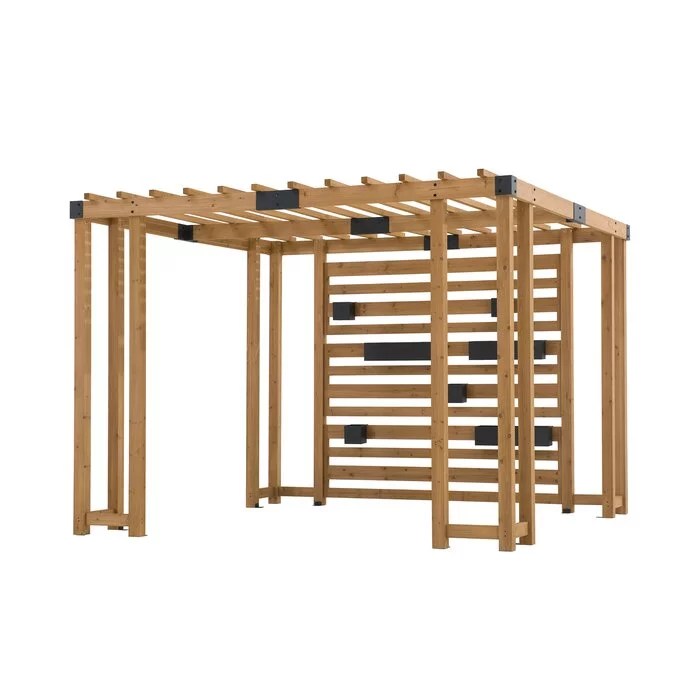 SummerCove 10.5 ft. x 10 ft. Cedar Wood Pergola with Adjustable Hanging Planters