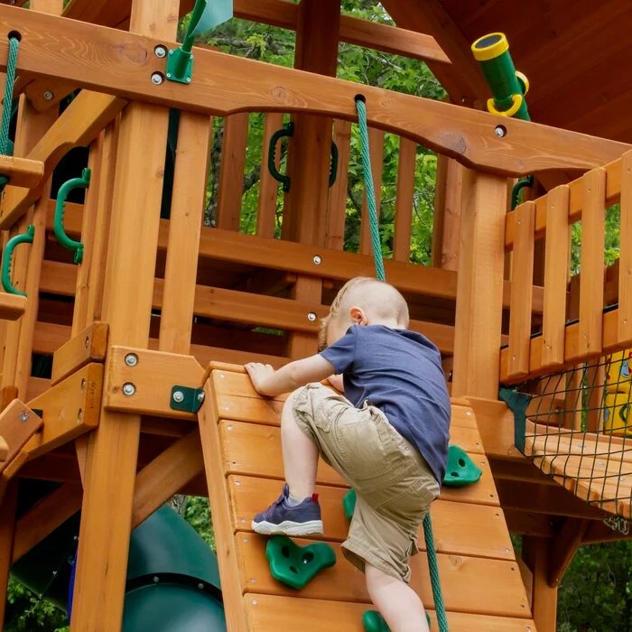 Treasure Trove II Swing Set /Tongue and Groove Wood Roof