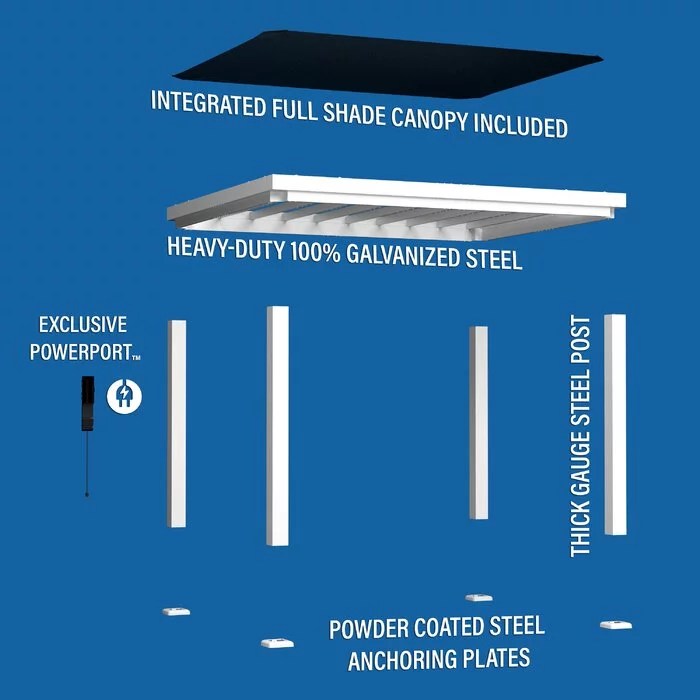 Windham 12 Ft. W x 10 Ft. D Steel Pergola with Canopy